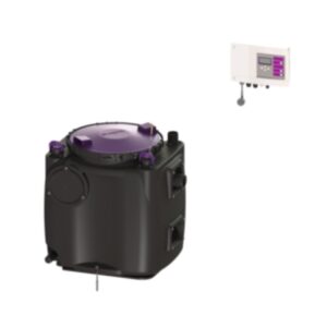 KESSEL Lifting station Aqualift 100 Duo, wastewater without sewage, coded plug, pump control by Control unit, control unit Comfort, with 2 submersible GTF 1250 pumps, operating mode S1