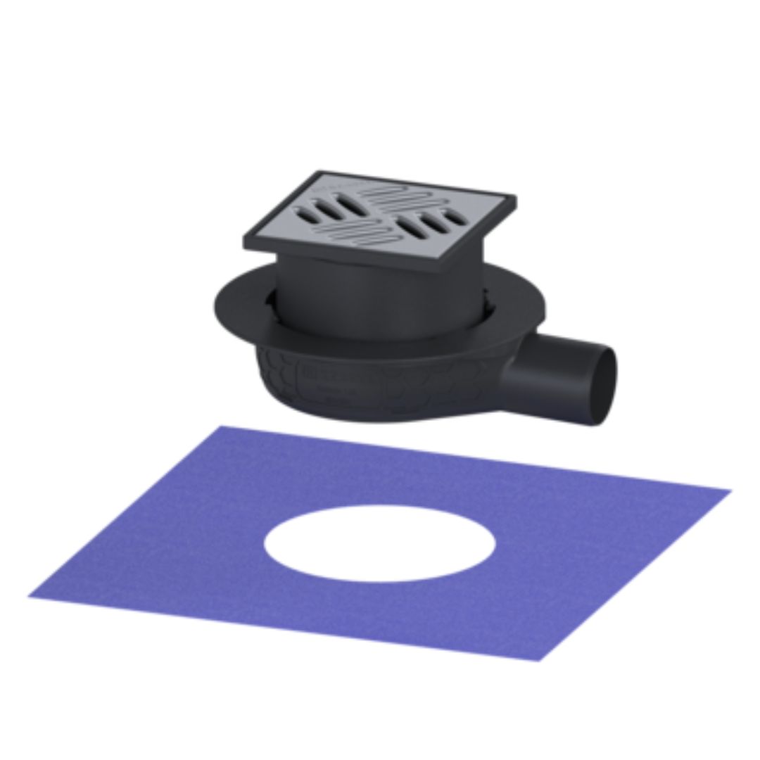 KESSEL The Ultraflat 54 floor drain, nominal size (DN) 50, type of cover Slotted cover, height adjustability 63 - 116 mm, load class K 3, frame material ABS, odour trap included, W2-I