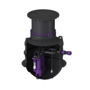 KESSEL Pumping station Aquapump XL, wastewater for wastewater with and without sewage, installation depth 1400 - 1850 mm, with 2 submersible VX 15/50 pumps, operating mode S1, level measurement pneumatic