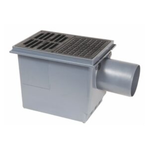EDT UNIVA ‘’8-in-1’’ floor, yard and stormwater drain with 110mm outlet with removable twin flap back water valve.